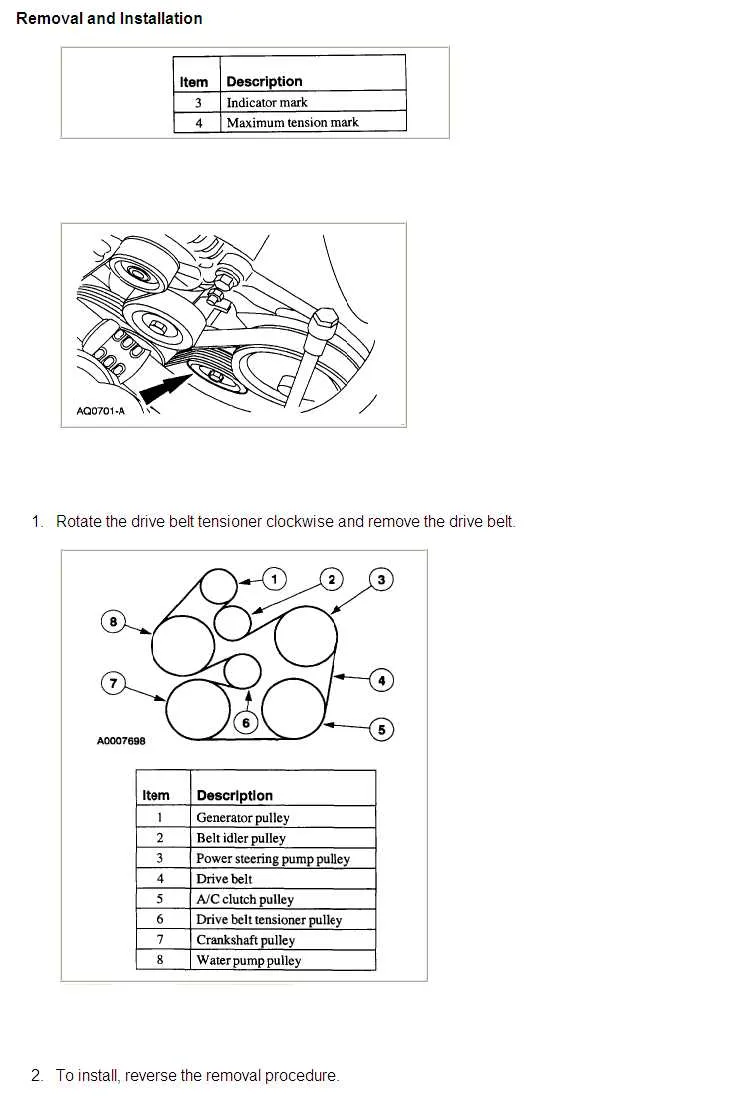 01 ford taurus belt diagram