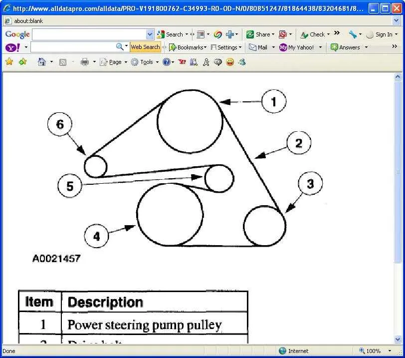 2005 ford escape belt diagram