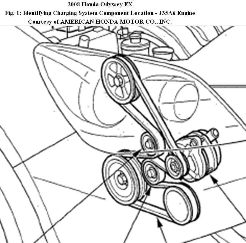 2006 honda pilot drive belt diagram