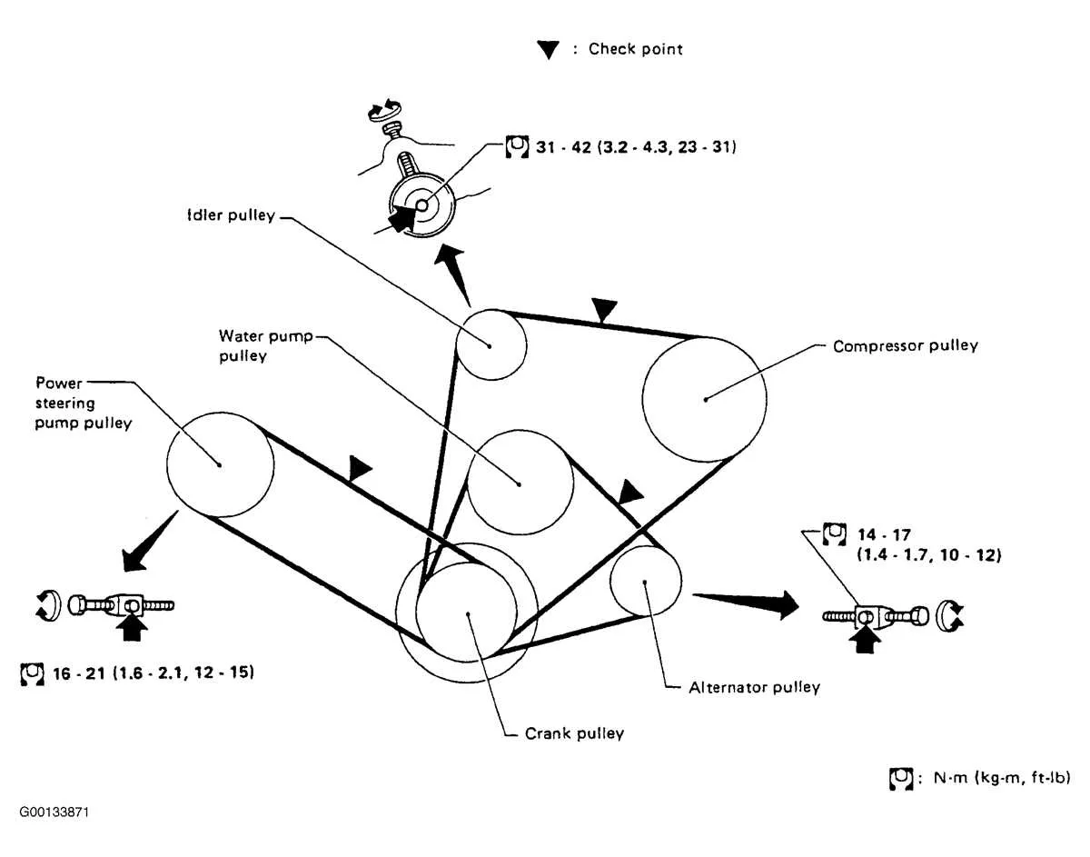 2006 nissan frontier 2.5 serpentine belt diagram