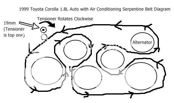 2007 corolla serpentine belt diagram