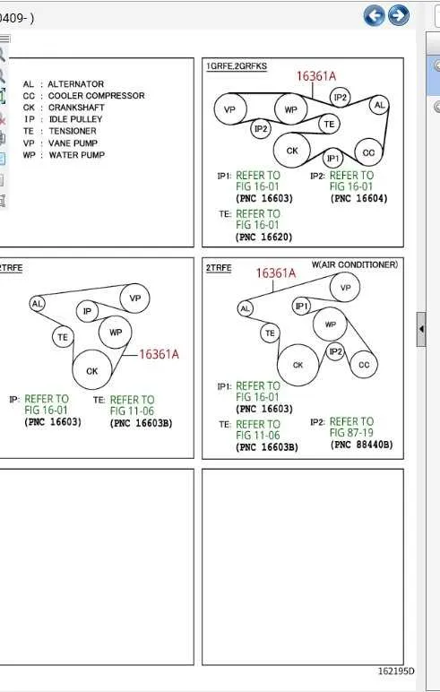 2007 toyota tacoma 4.0 serpentine belt diagram