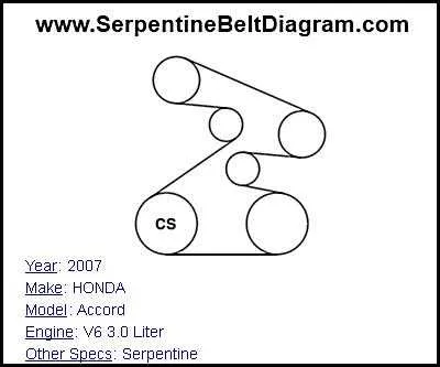 2007 honda accord 2.4 serpentine belt diagram