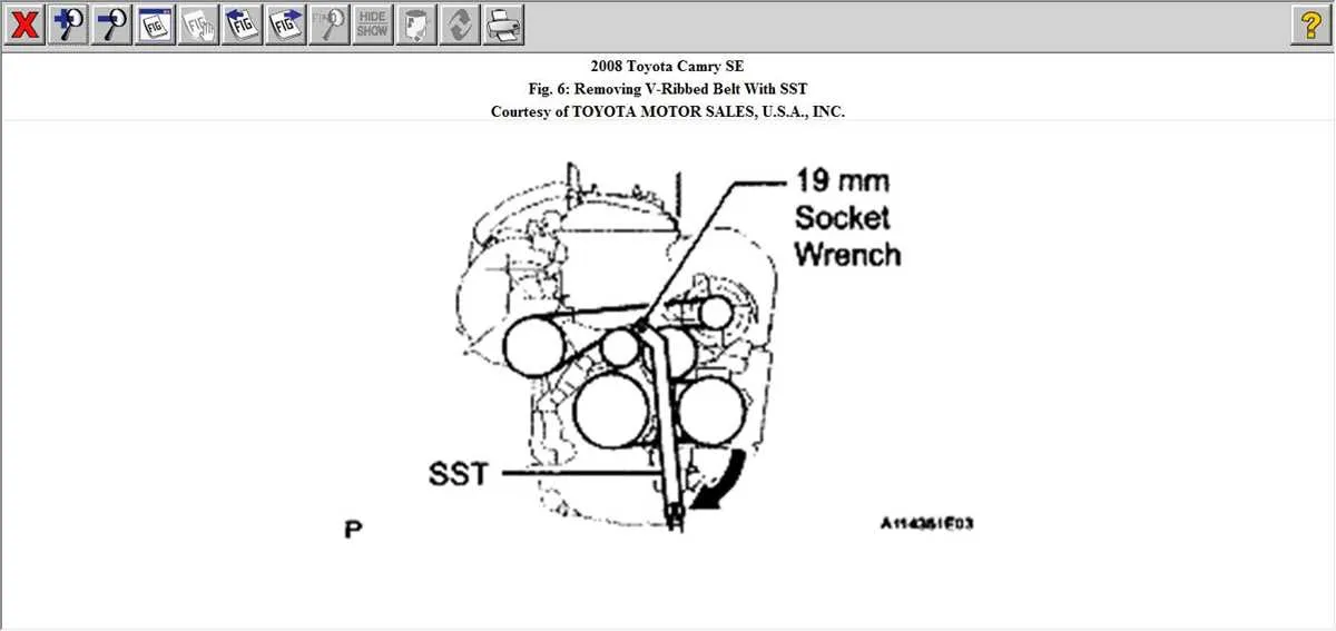 2008 toyota sienna belt diagram