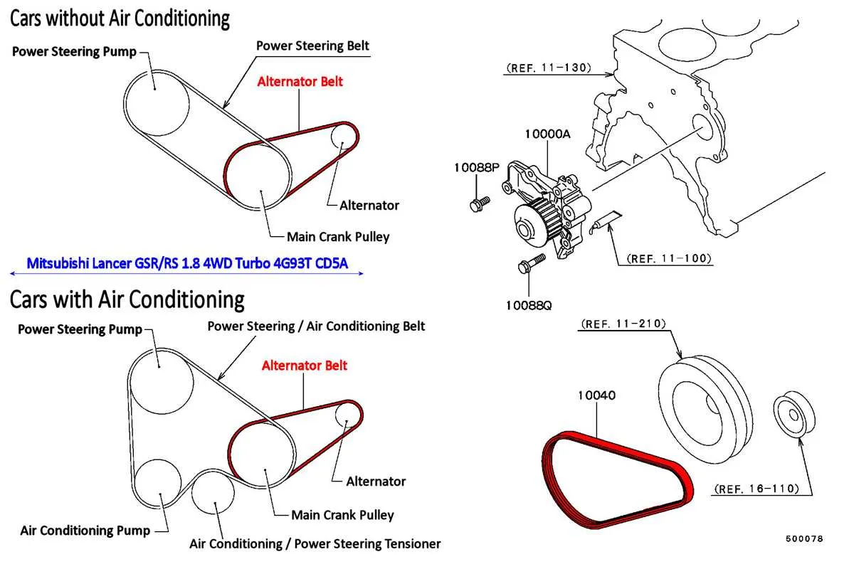 2008 mitsubishi lancer serpentine belt diagram