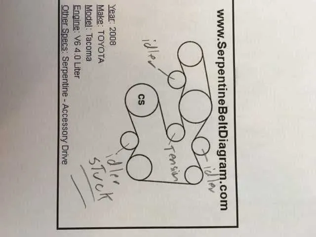 2009 toyota tacoma 2.7 serpentine belt diagram