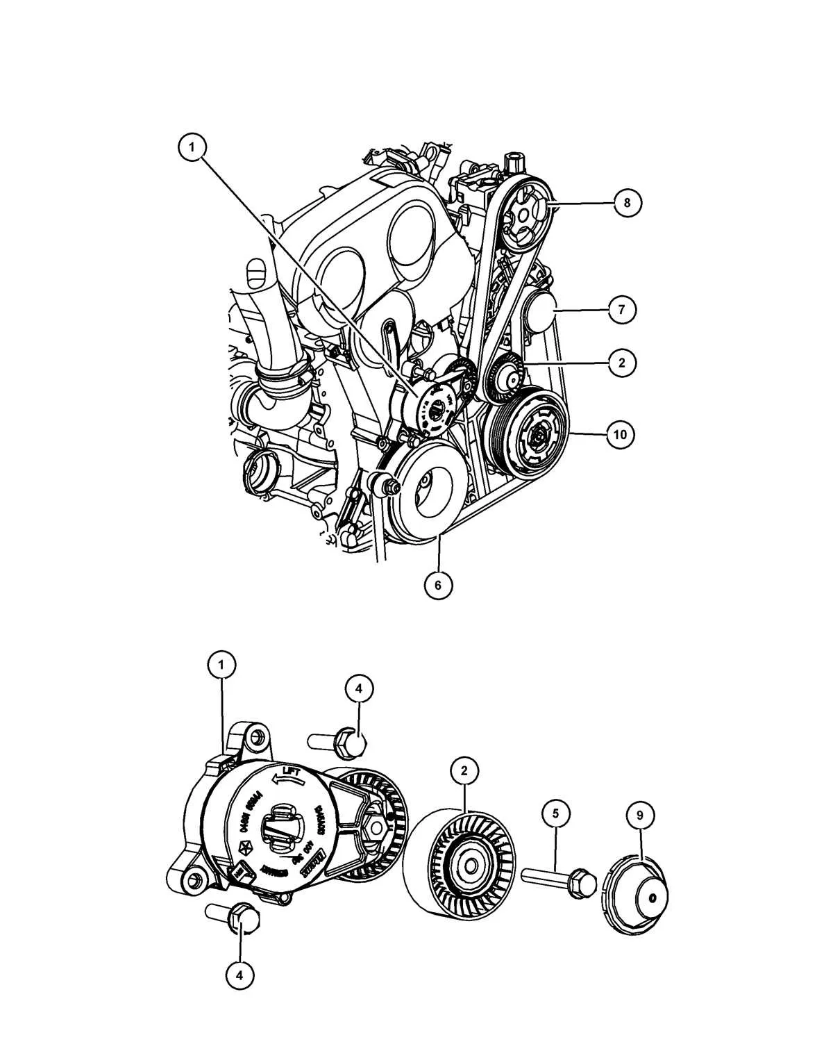 2009 dodge journey serpentine belt diagram