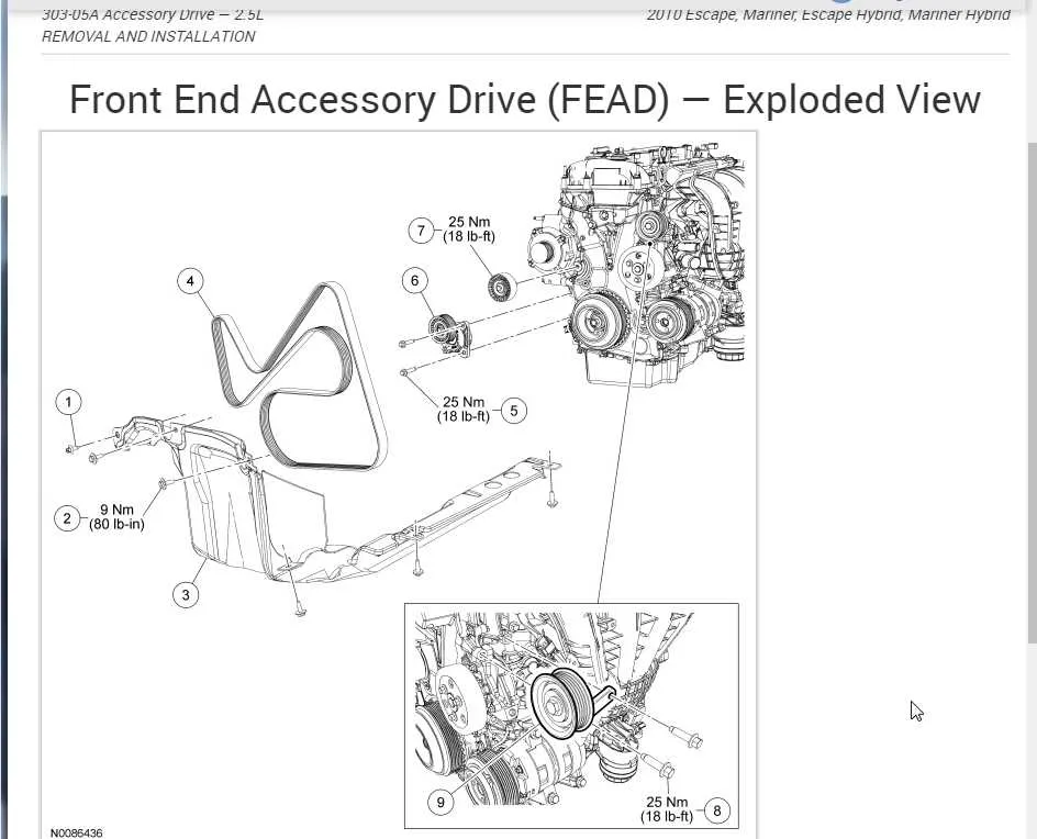 2010 ford escape 2.5 belt diagram
