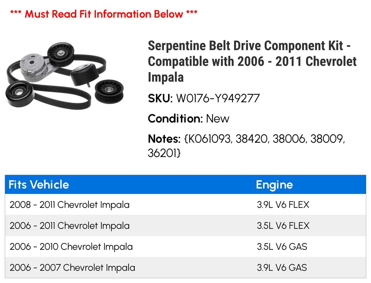 2011 chevy impala 3.5 belt diagram