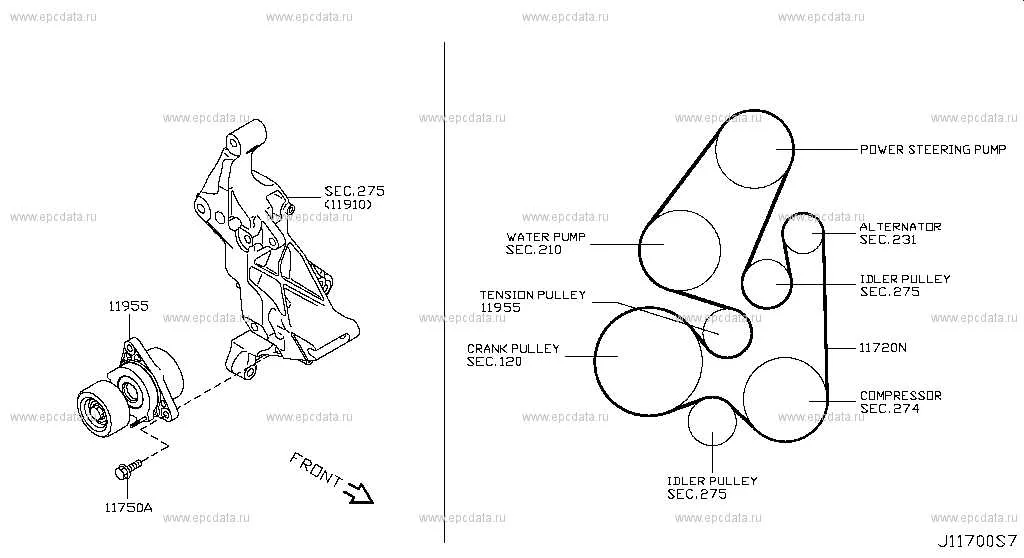 2011 nissan murano belt diagram
