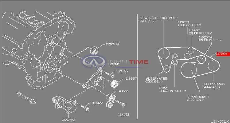 2011 infiniti g37 belt diagram