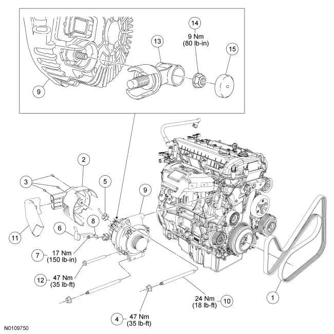 2012 ford escape 2.5 serpentine belt diagram