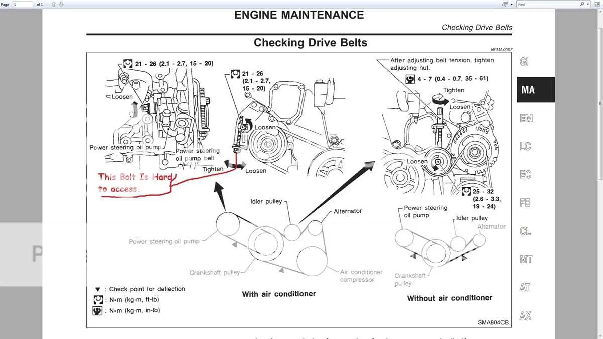 2013 nissan altima belt diagram with electric power steering