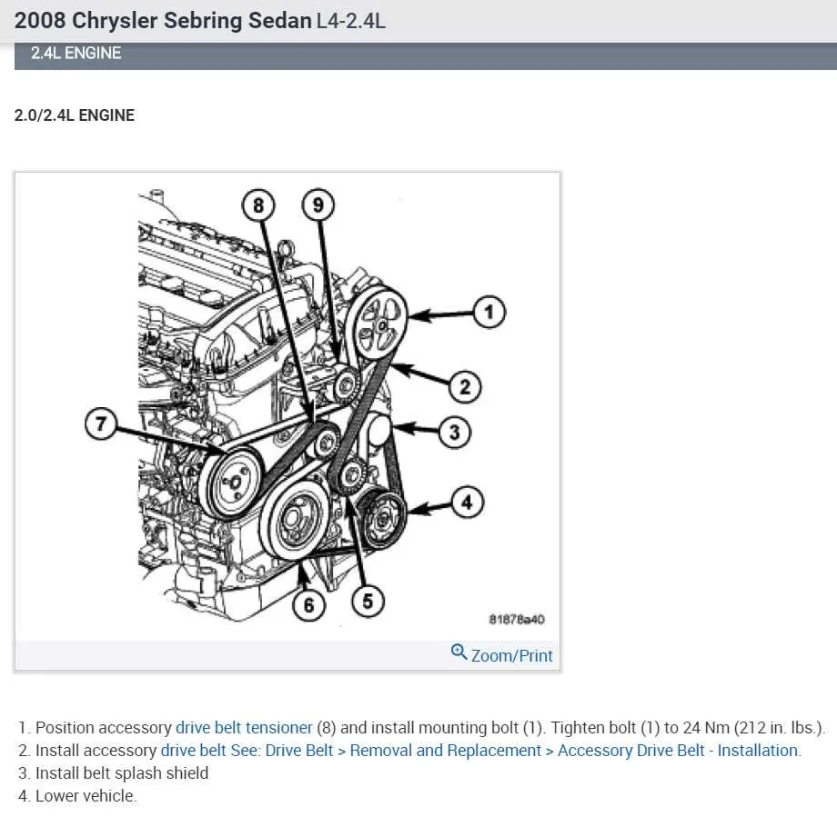 2013 chrysler 200 2.4 liter serpentine belt diagram