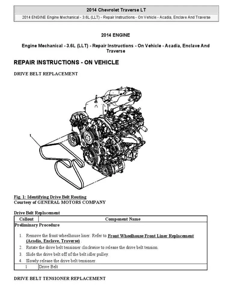 2014 chevy traverse belt diagram