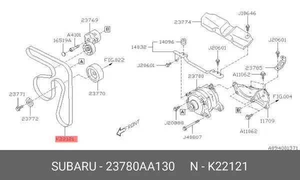 2014 subaru crosstrek serpentine belt diagram