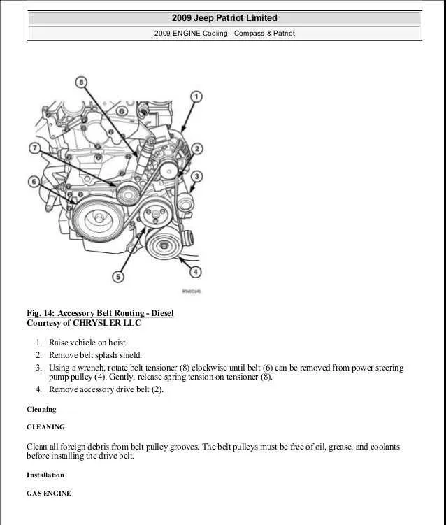 2016 jeep compass serpentine belt diagram