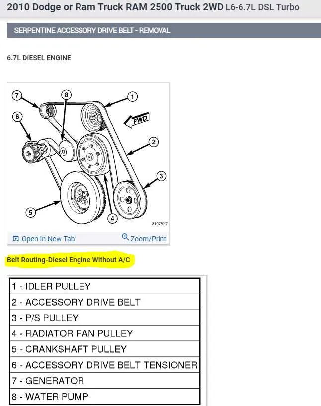 2019 ram 1500 serpentine belt diagram