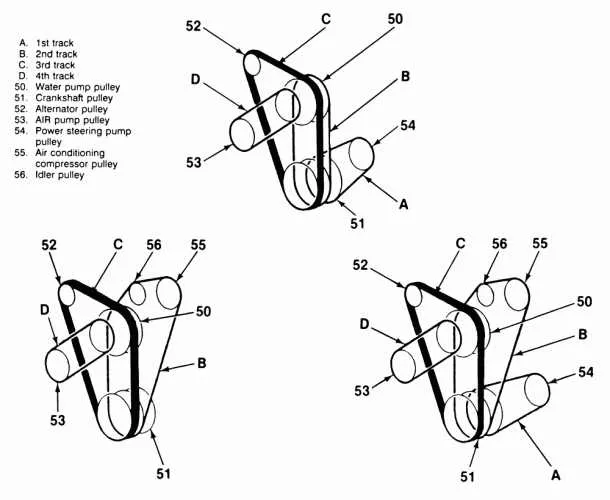 350 5.7 engine chevy 350 v belt diagram