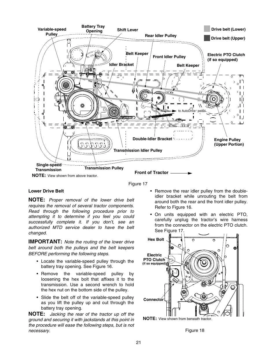 42 inch troy bilt bronco drive belt diagram