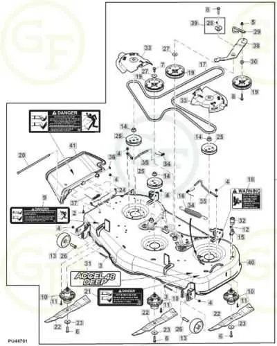 48 in john deere belt diagram