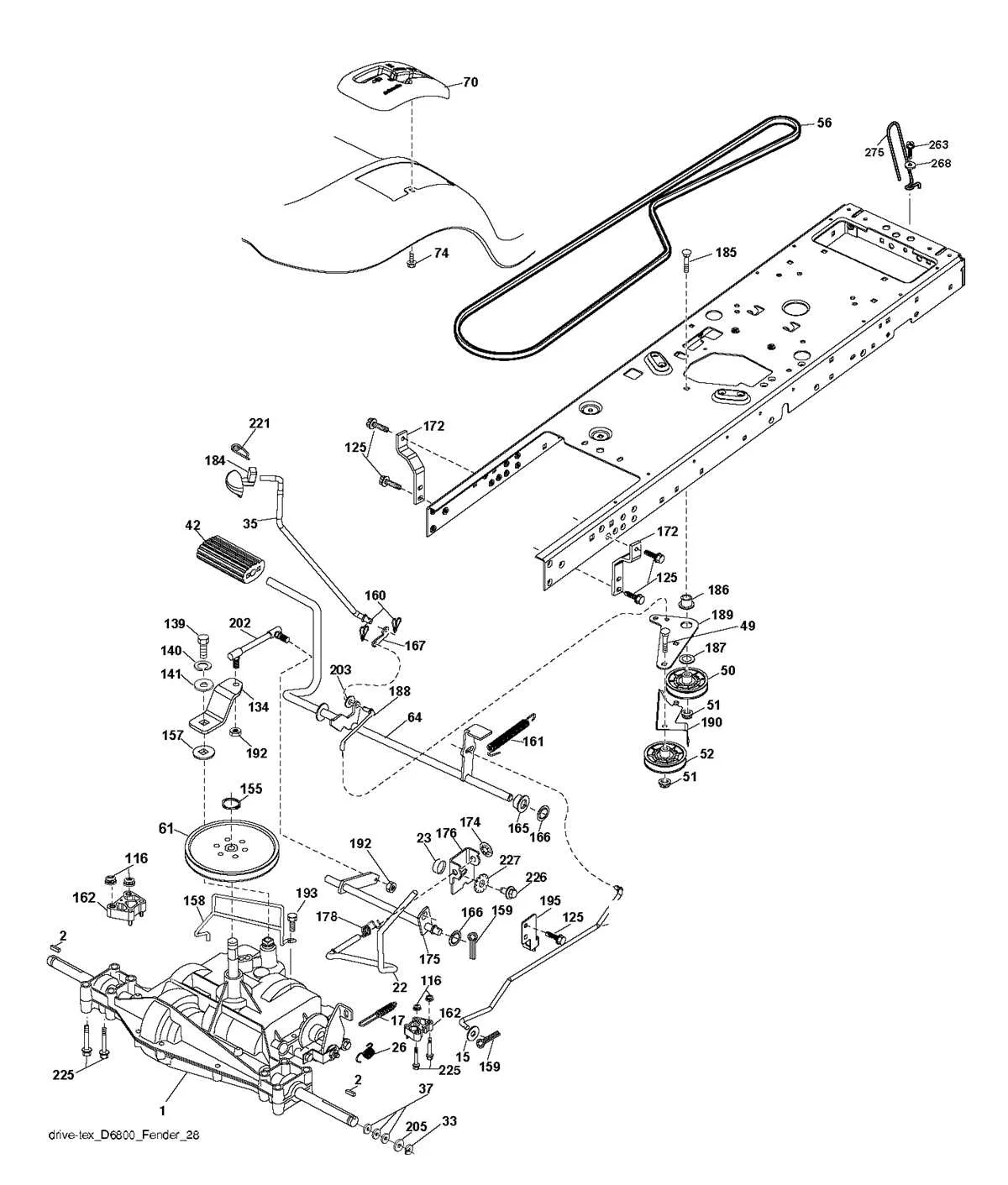 ariens 46 riding mower drive belt diagram