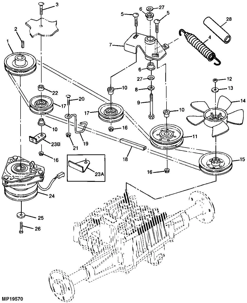 big dog mower drive belt diagram