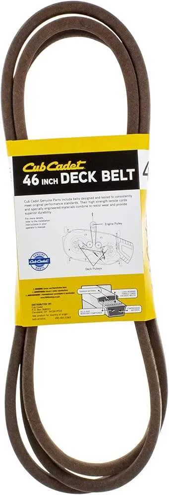 cub cadet 46 in deck belt diagram