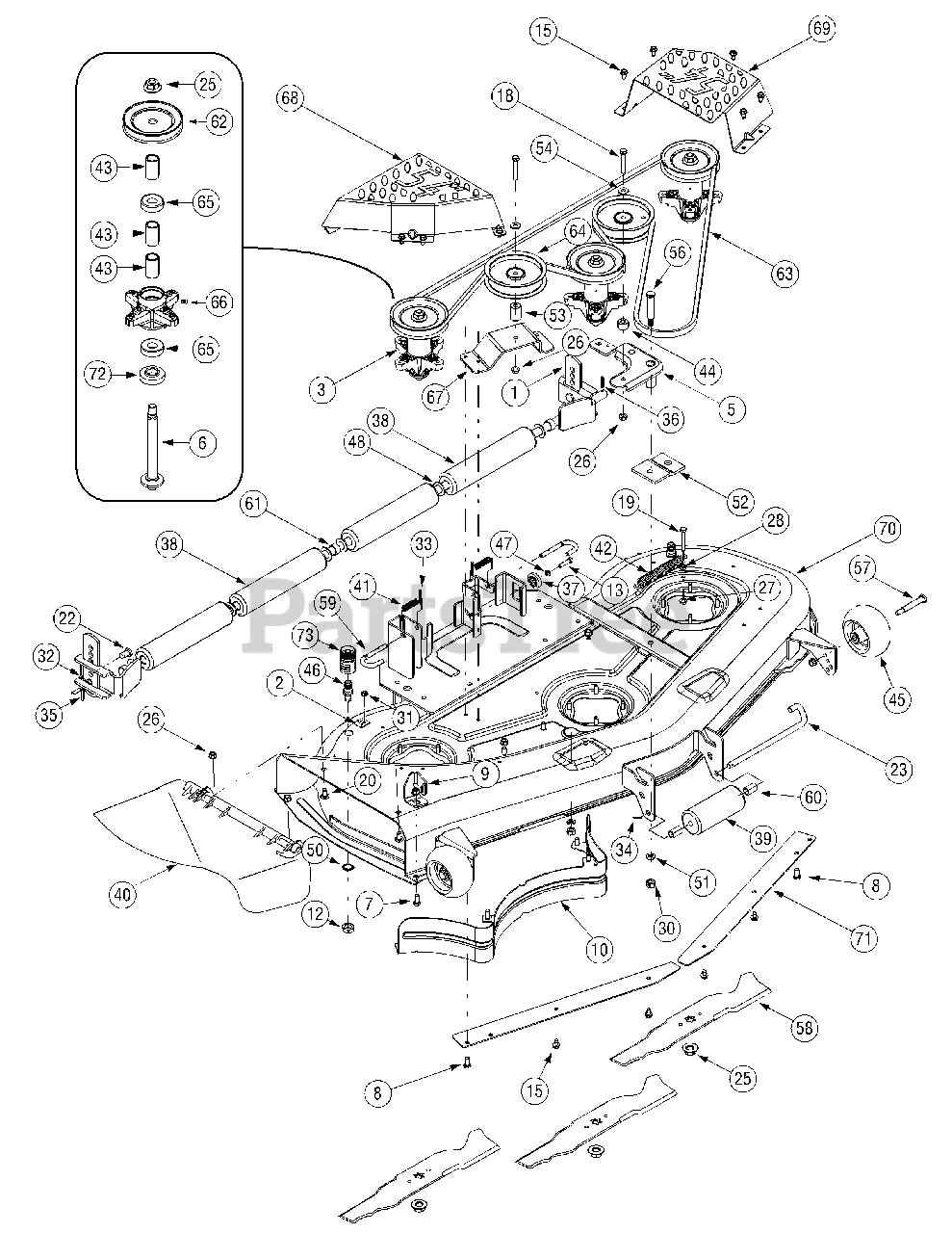 cub cadet 54 inch mower deck belt diagram