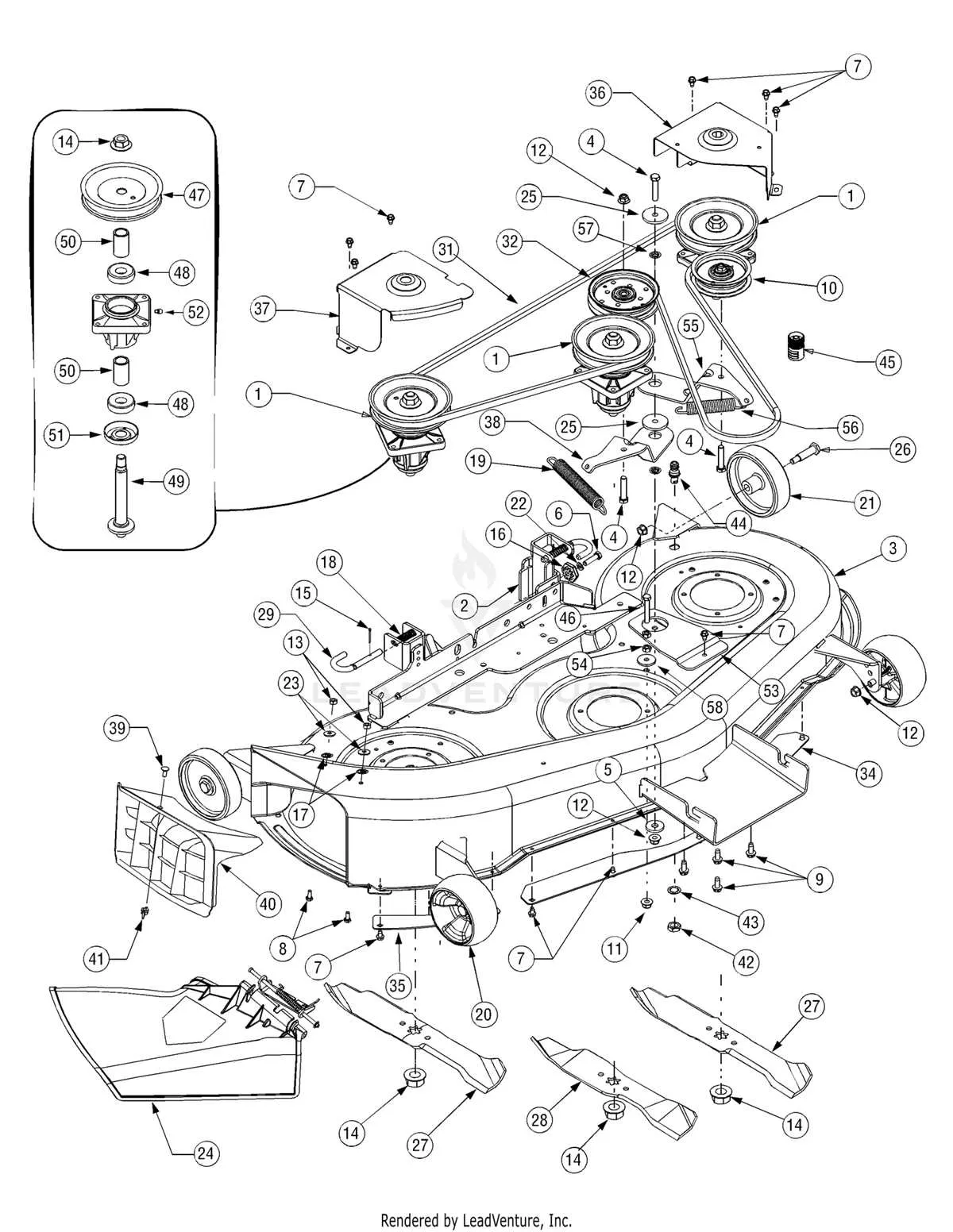 cub cadet lt1046 deck belt diagram