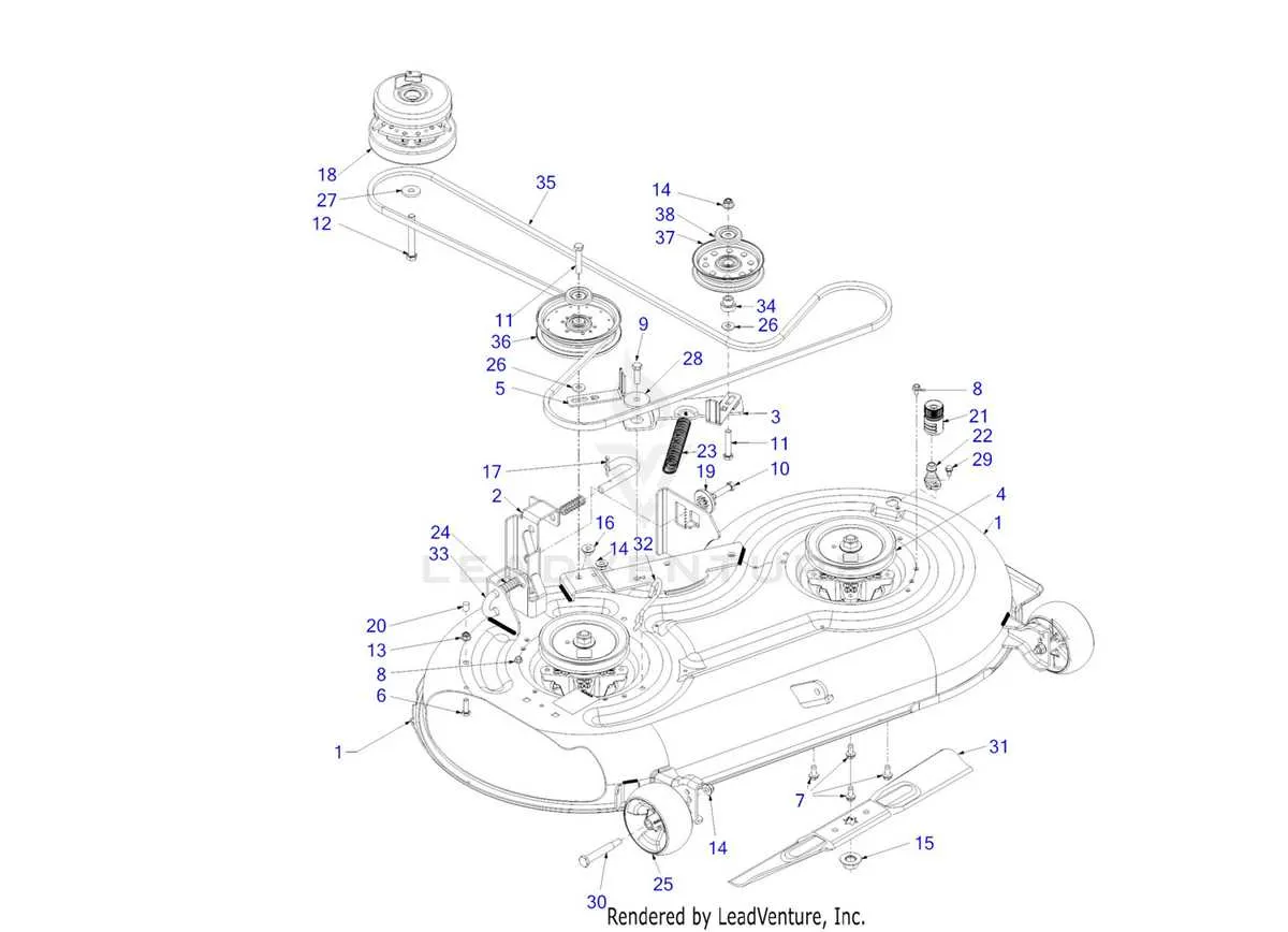 cub cadet series 2000 deck belt diagram