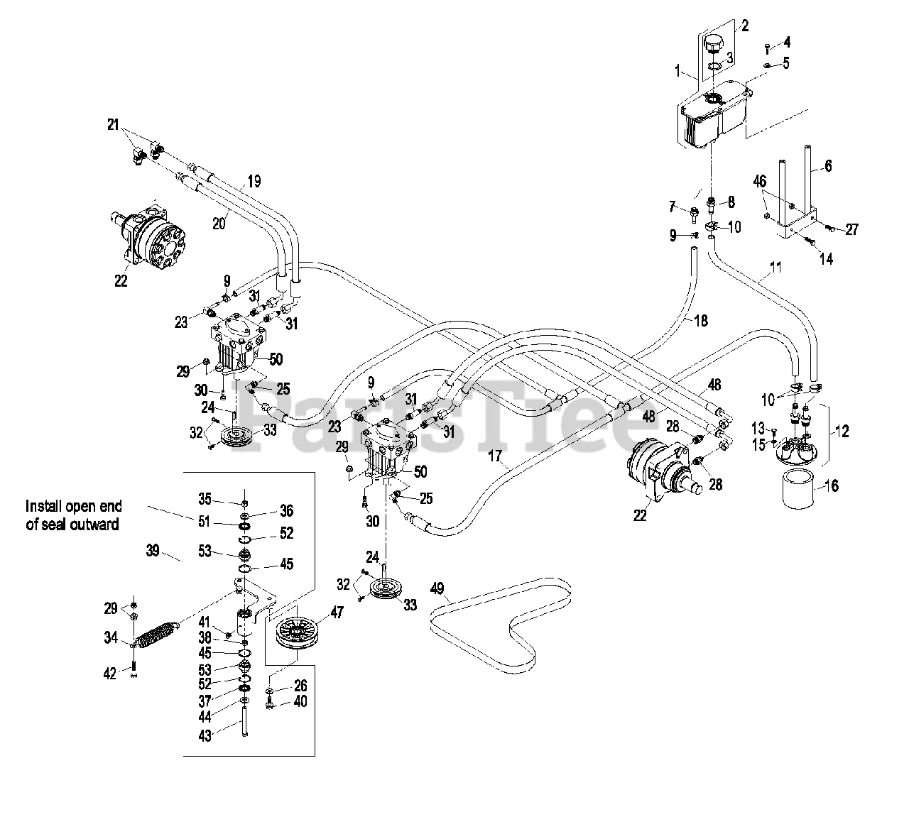 drive belt diagram for husqvarna rz5424