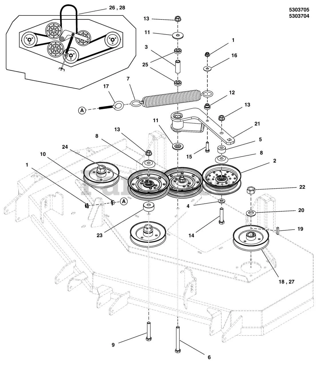 ferris 52 inch deck belt diagram