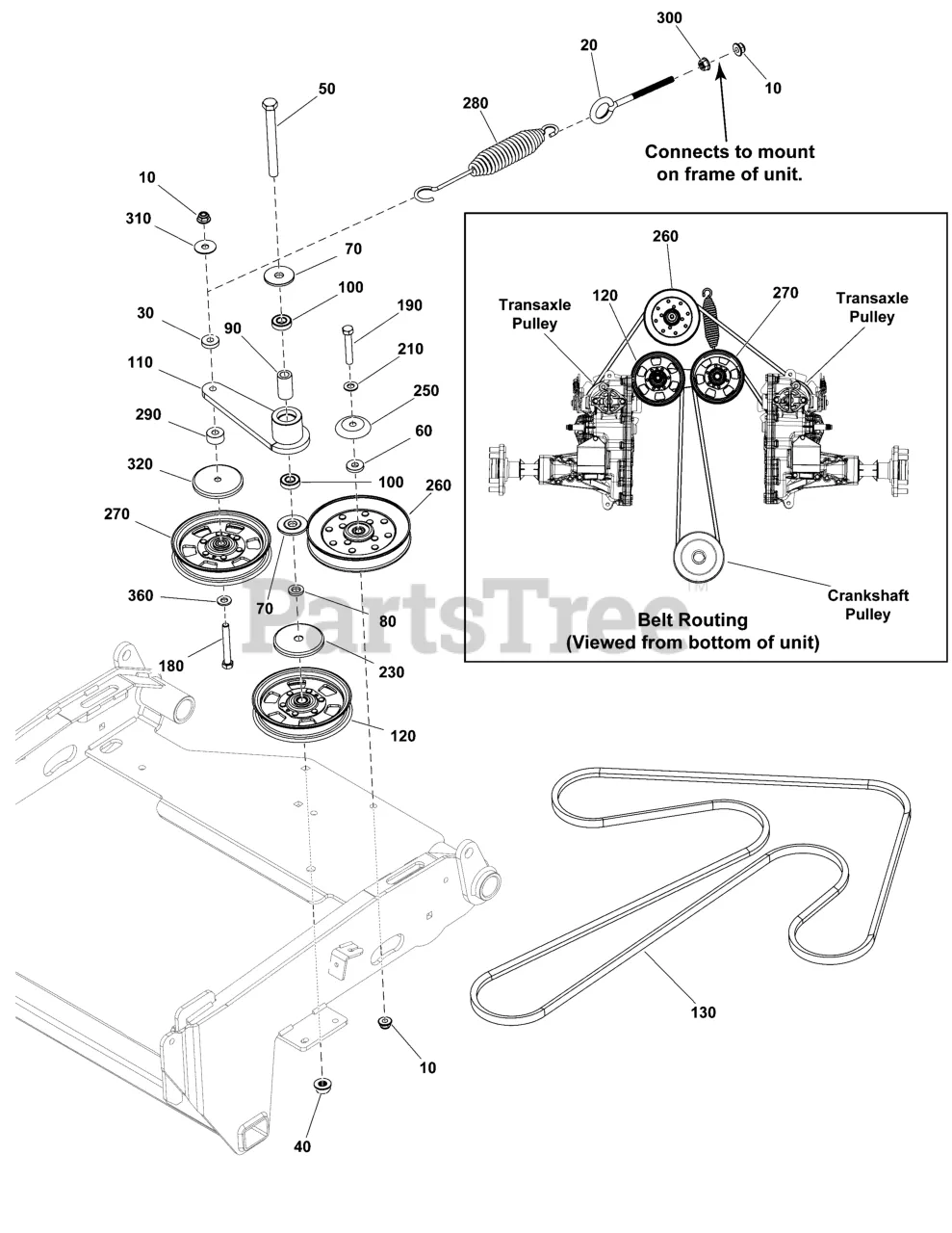 ferris zero turn drive belt diagram