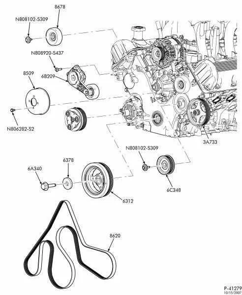 ford 4.6 belt diagram with ac