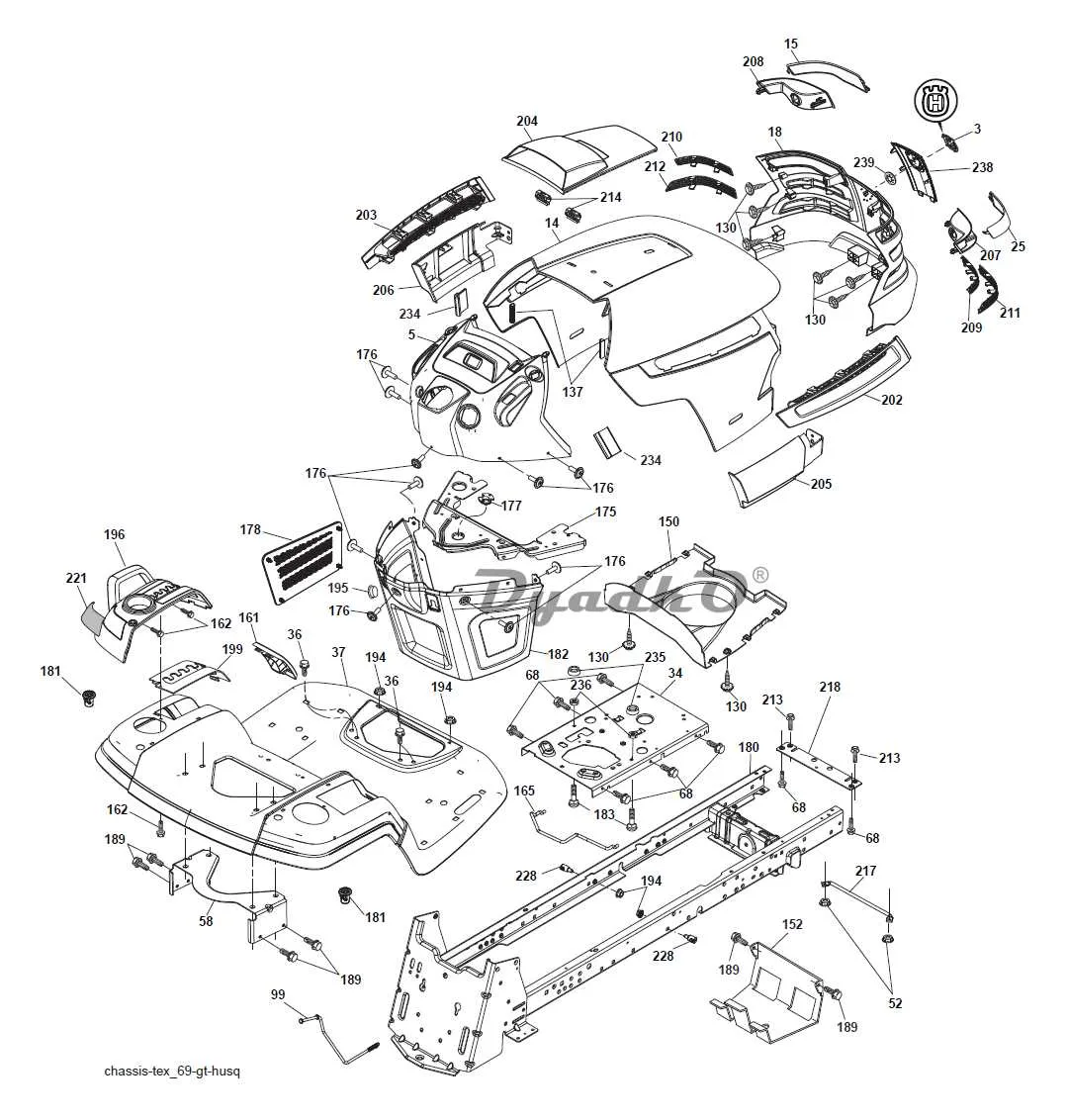 husqvarna lgt2654 drive belt diagram