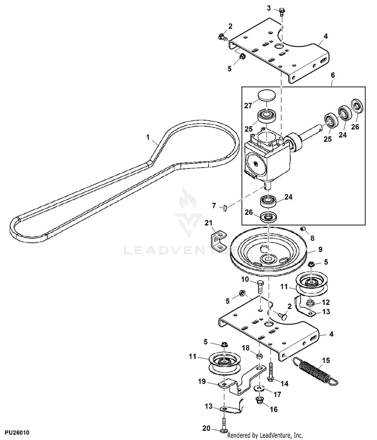 john deere 42 snow thrower belt diagram