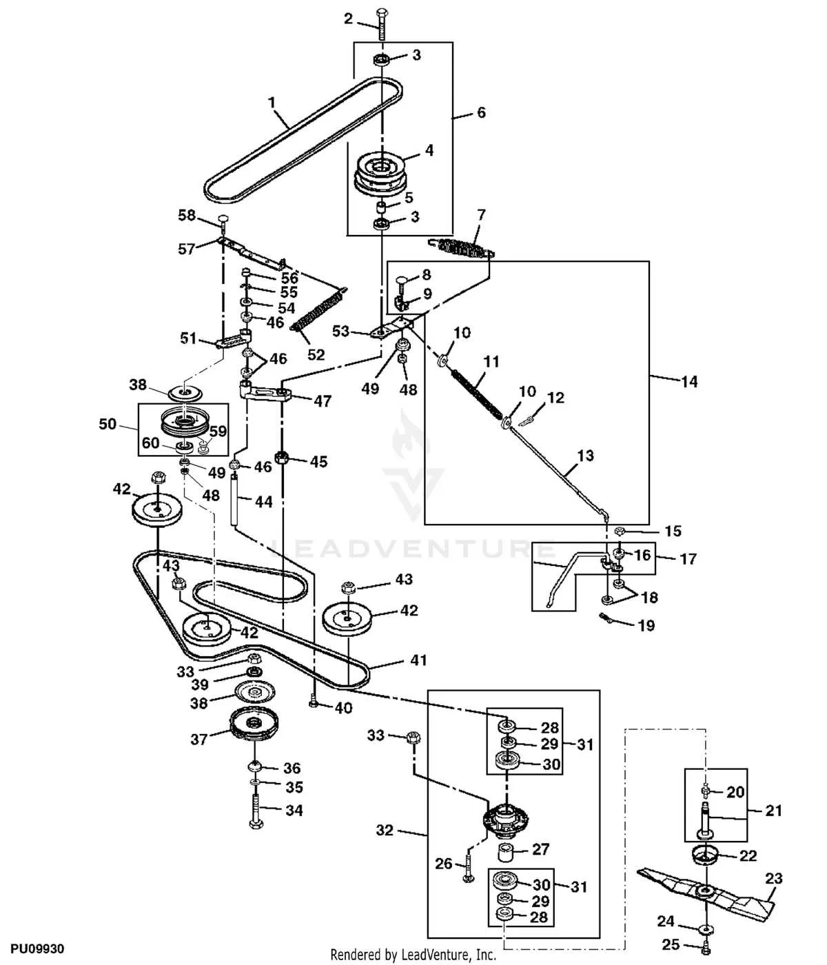 john deere 48c belt diagram