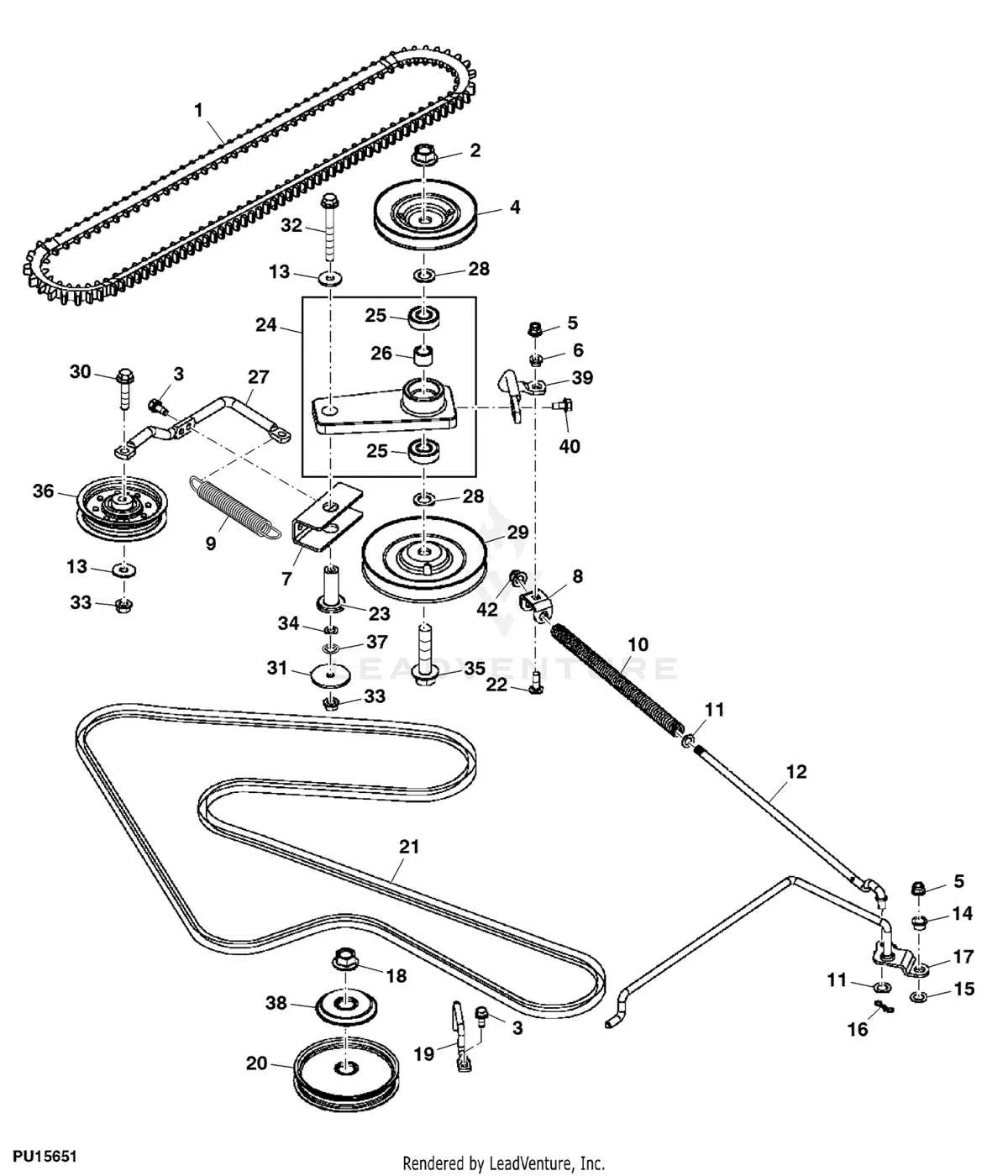 john deere 54c mower deck belt diagram