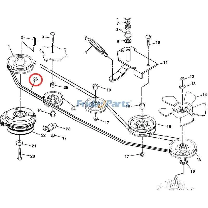 john deere gt245 deck belt diagram