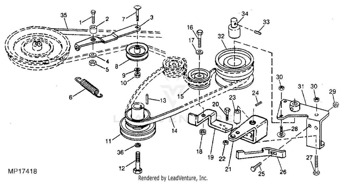 john deere gx85 deck belt diagram