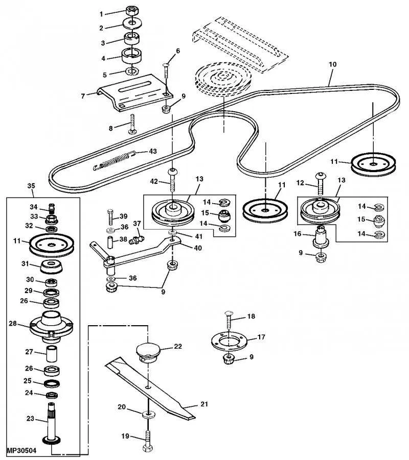 john deere lt133 deck belt diagram