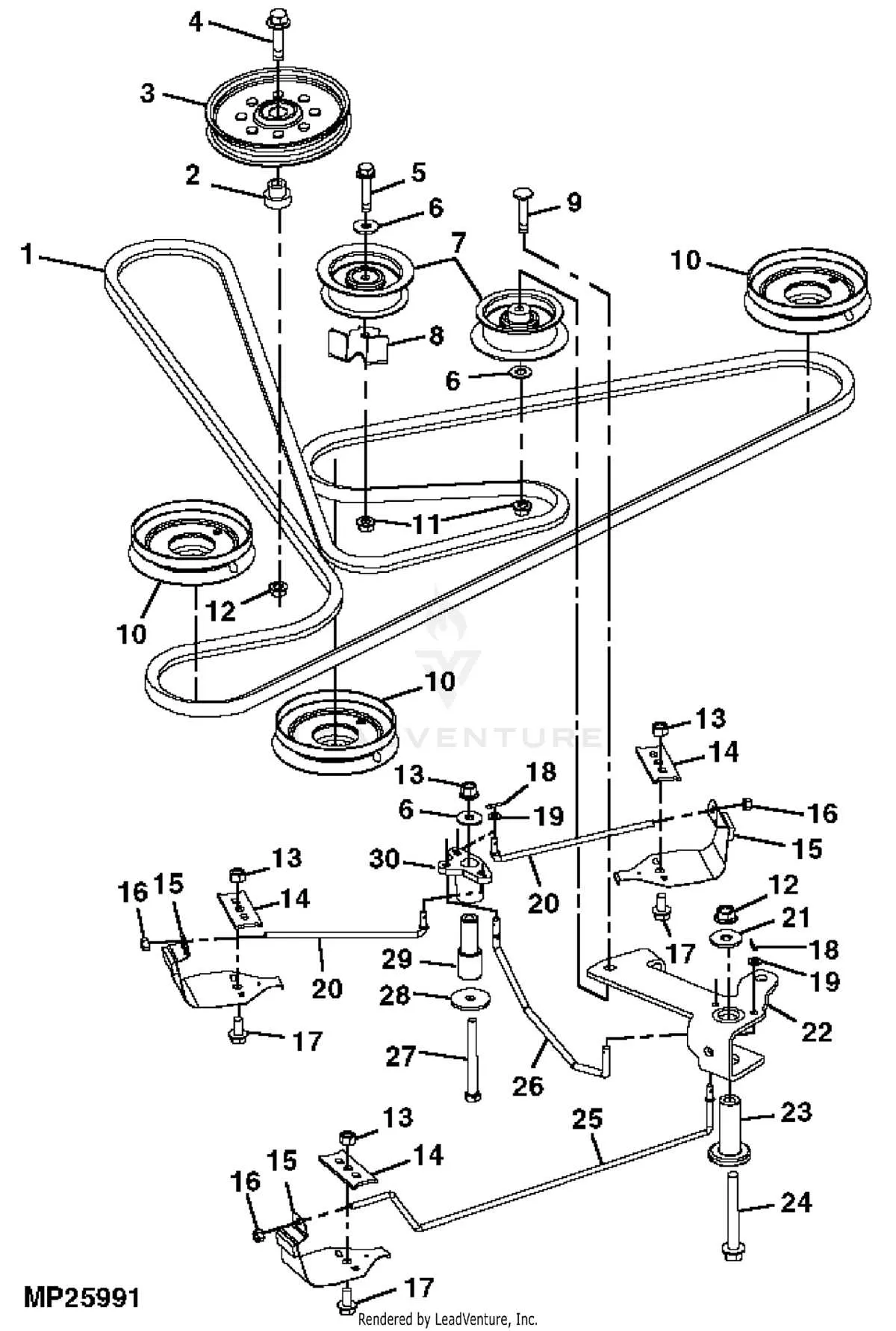 john deere lt180 belt diagram