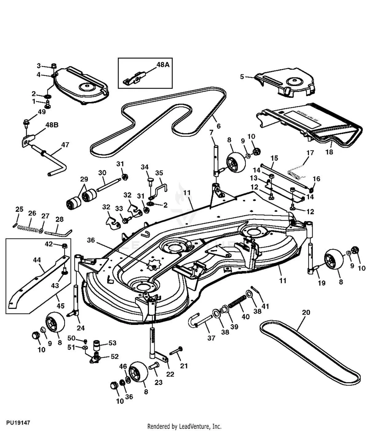 john deere lx277 deck belt diagram