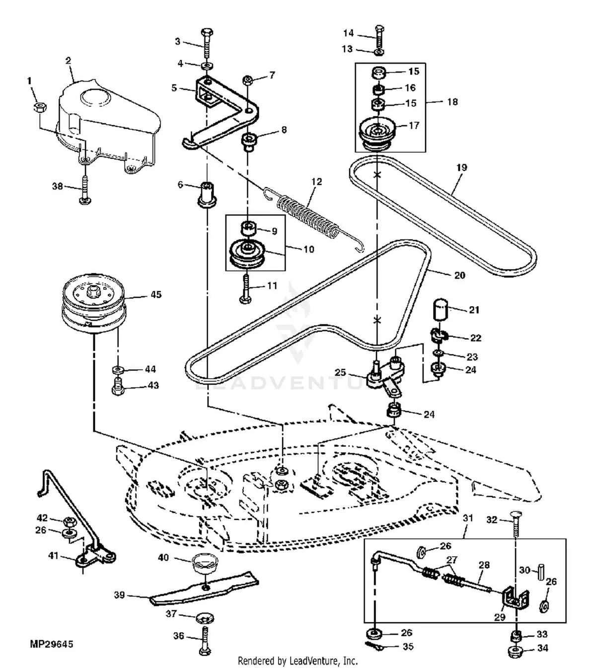john deere sabre belt diagram