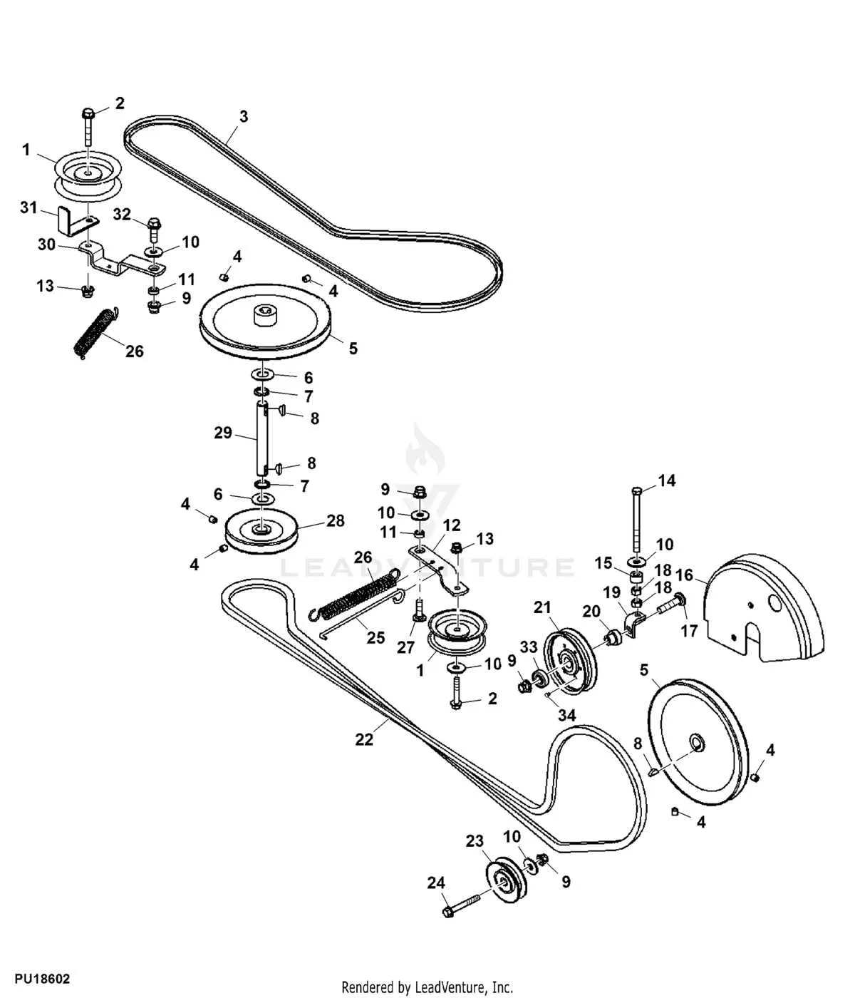 john deere x540 drive belt diagram