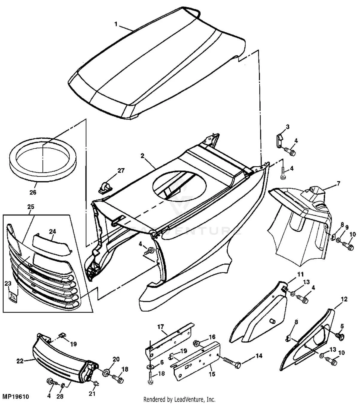 lt166 belt diagram