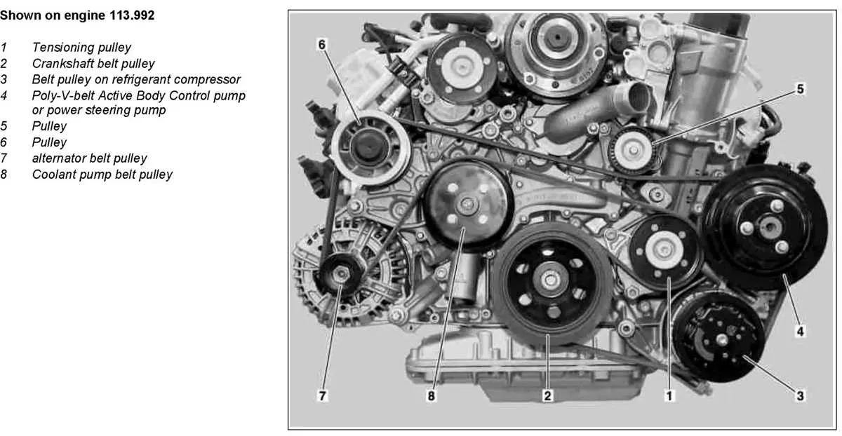 mercedes e350 serpentine belt diagram