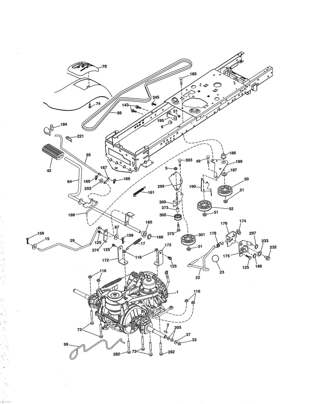 poulan pro 300ex drive belt diagram