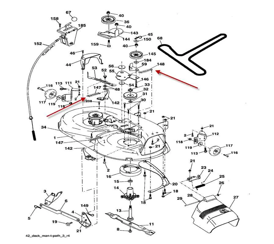 poulan pro riding mower drive belt diagram